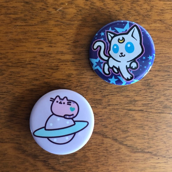 Pusheen Jewelry - Pusheen and Sailor Moon Artemis Pin Bundle
